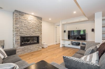 Warm and bright renovated basement