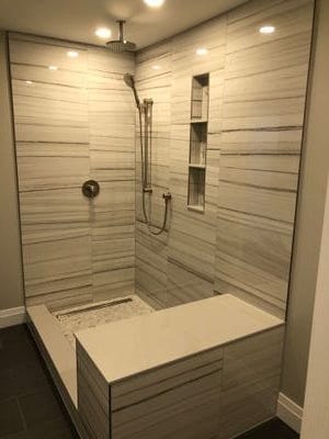 Modern basement shower